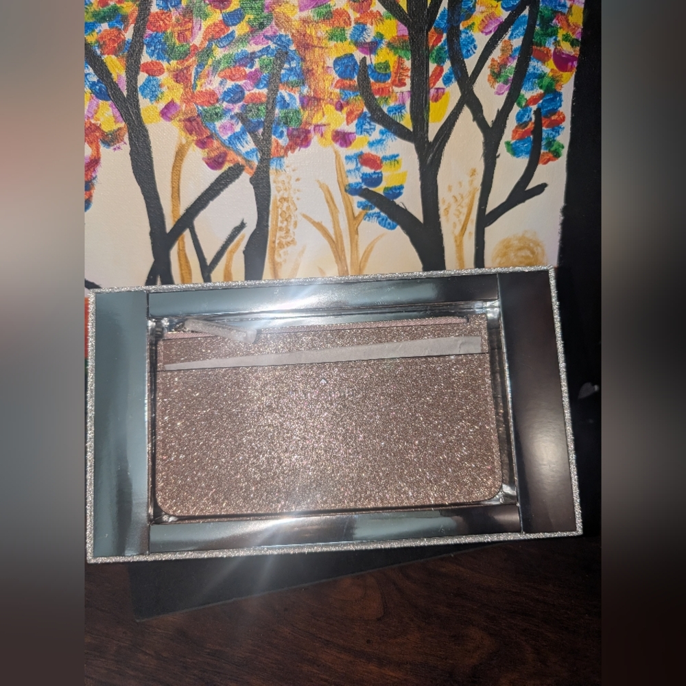 NIB Kate Spade Glitter Rose Gold Card Holder